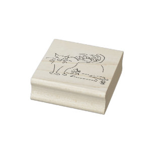 wooden stamp with cat cartoon "Cat sympathy"
