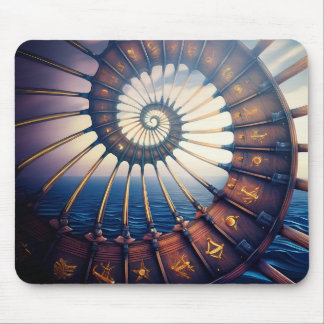 Wooden Star Portal On The Water Mouse Pad