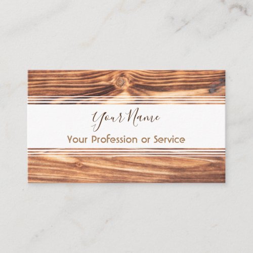 Wooden stripes for interior design and carpentry business card