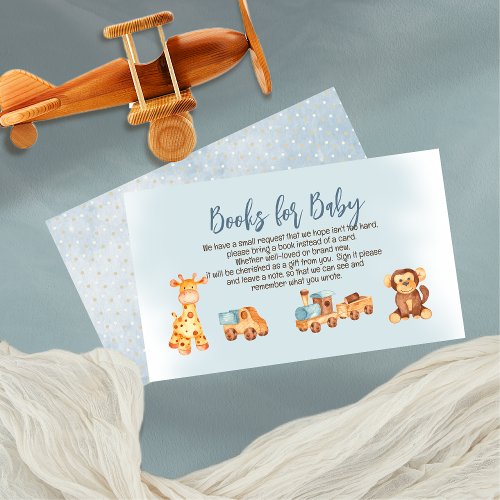 Wooden Stuffed Toys Boy Baby Shower Books for Baby Enclosure Card