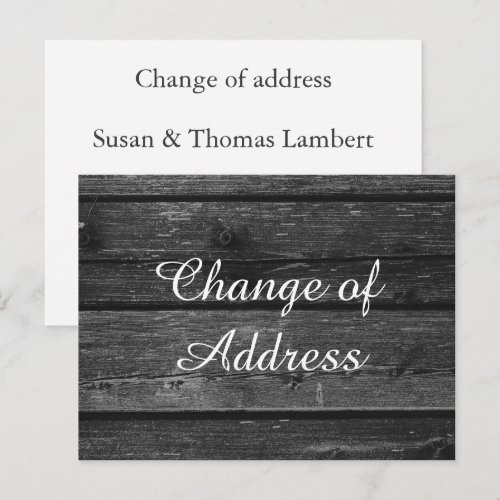 Wooden stylish Change of address Announcement Postcard