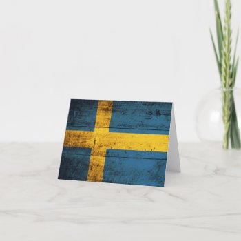 Wooden Sweden Flag Card by FlagWare at Zazzle