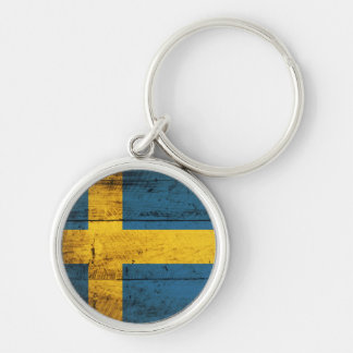 Wooden Sweden Flag Keychain