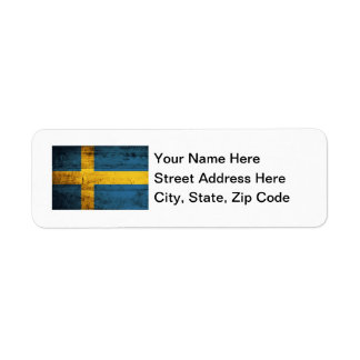 Wooden Sweden Flag Label