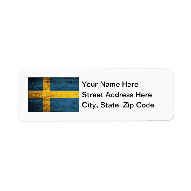 Wooden Sweden Flag Label (Front)