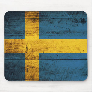 Wooden Sweden Flag Mouse Pad