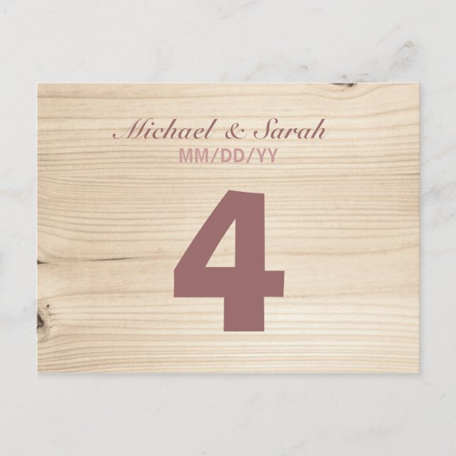 Wooden Table Number (Front)