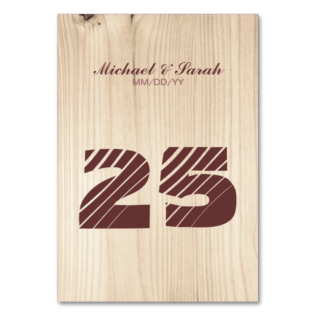Wooden Table Number (Front)