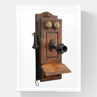 Wooden Telephone Paperweight
