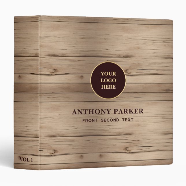 Wooden Texture  3 Ring Binder (Front/Spine)