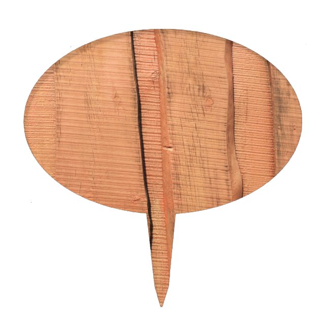 Wooden texture cake topper (Front)