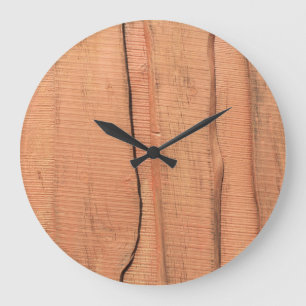 Wooden texture large clock