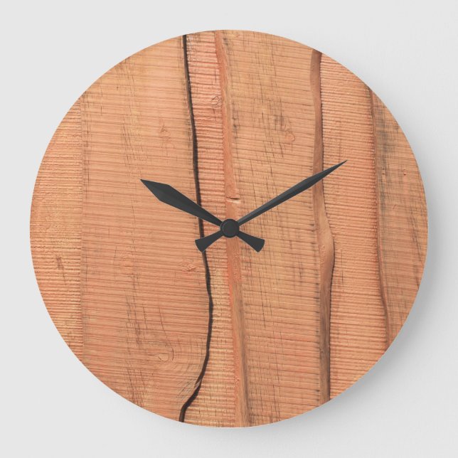 Wooden texture large clock (Front)