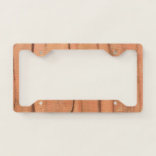 Wooden texture license plate frame