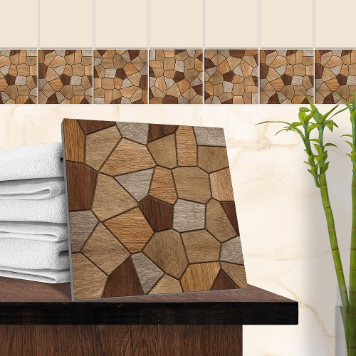 Wooden Texture Mosaic Art Ceramic Tile