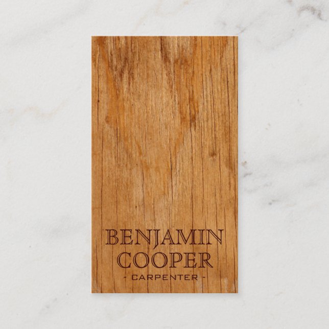 Wooden Texture - Style D Business Card (Front)