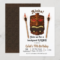 Wooden Tiki Aloha Polynesian Mask Luau Birthday