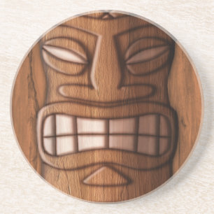 Wooden Tiki Mask Coaster