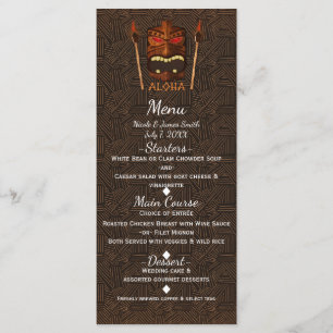 Wooden Tiki Mask Vintage Retro ALOHA Hawaiian Menu