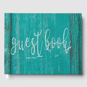 Wooden Timber Beach House Personalized Guest Book