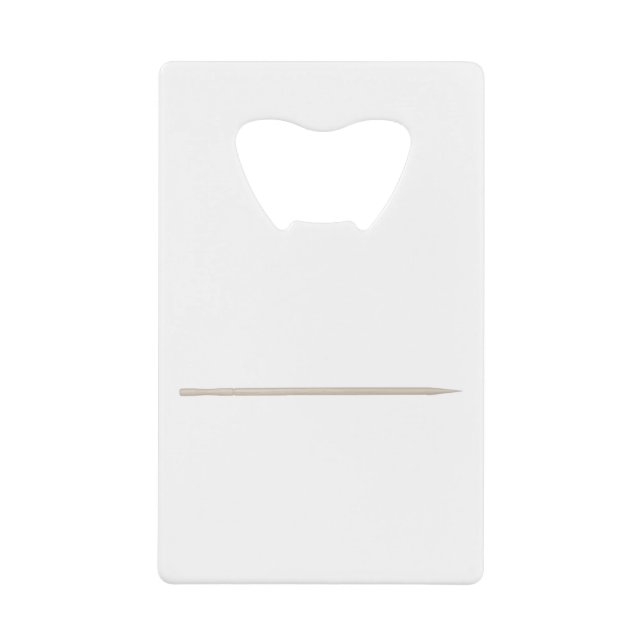 Wooden toothpick credit card bottle opener (Front)