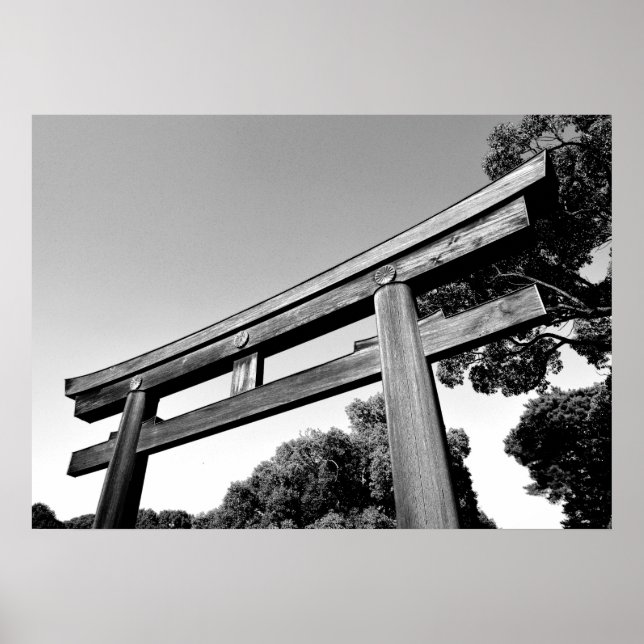 Wooden Torii of Meiji Shrine, Tokyo Poster (Front)
