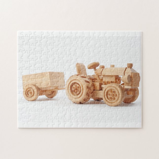 Wooden tractor jigsaw puzzle (Horizontal)