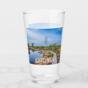 Wooden trail over swamp in Estonia Glass
