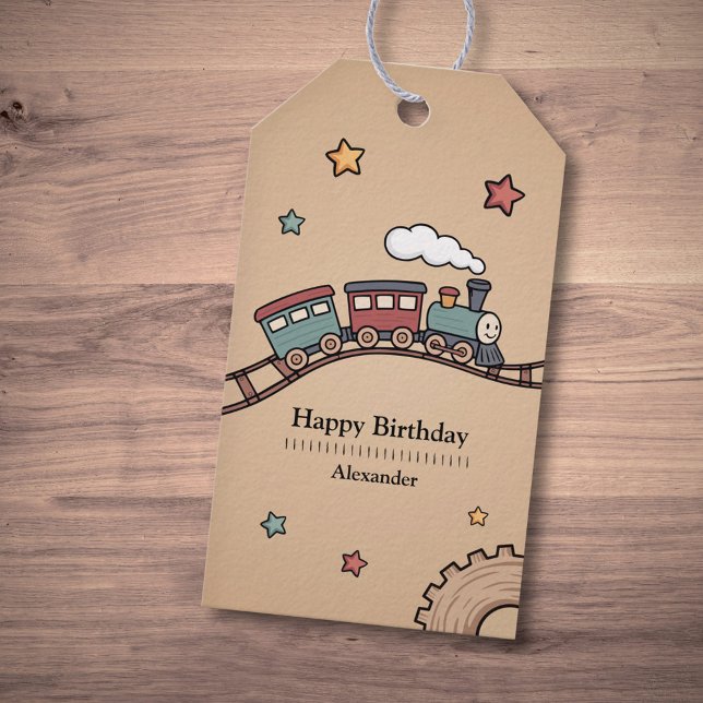 Wooden Train Gift Tags (Wooden Train Gift Tags)