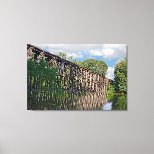 Wooden Train Trestle Canvas Print