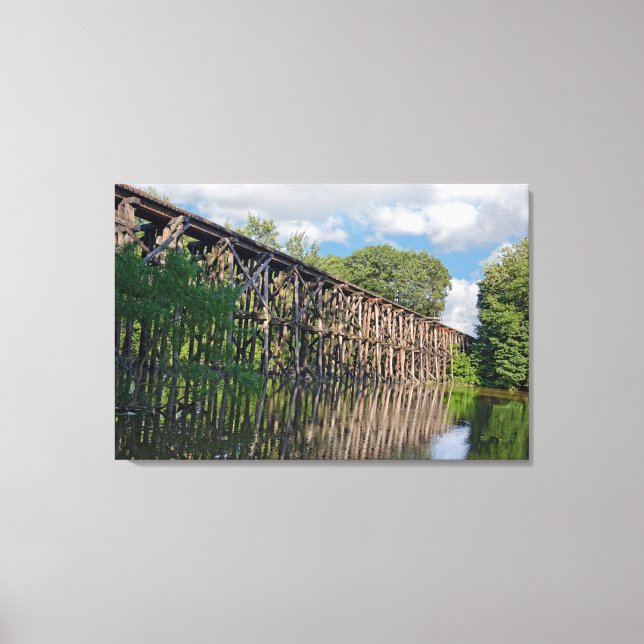 Wooden Train Trestle Canvas Print (Front)