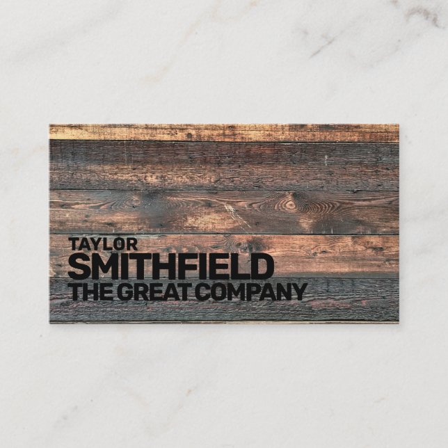 Wooden Vintage Business Card (Front)