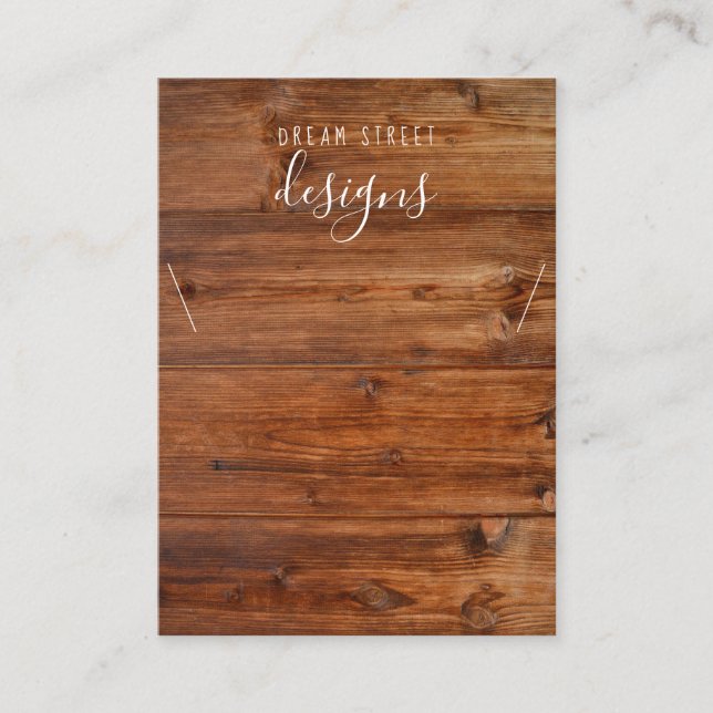 Wooden Vintage Necklace Display Card (Front)