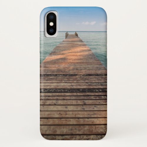 Wooden Walk Path and Sea in Summer iPhone X Case