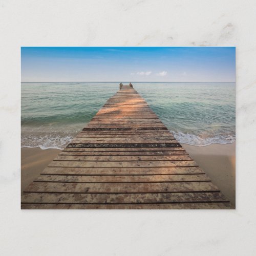 Wooden Walk Path and Sea in Summer Postcard