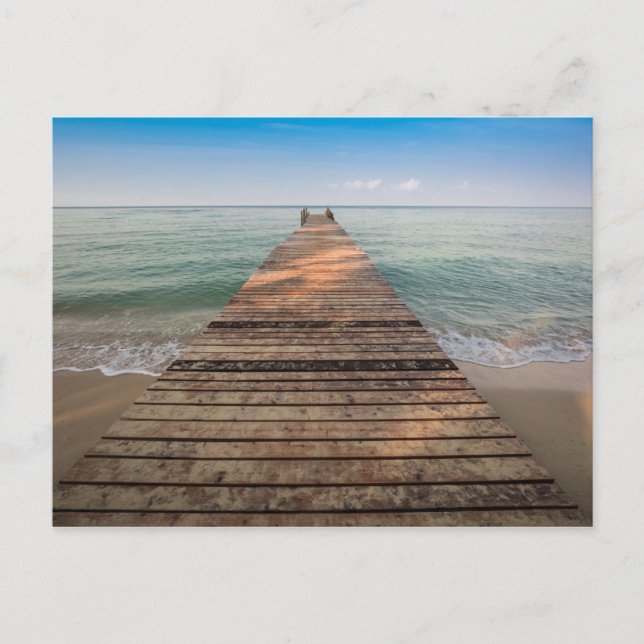 Wooden Walk Path and Sea in Summer Postcard (Front)