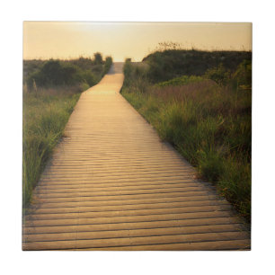 Wooden Walkway to Beach Ceramic Tile
