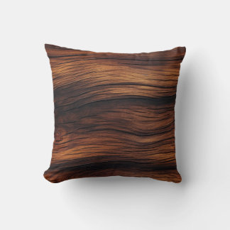 Wooden Wave Throw Pillow