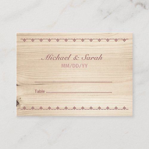 Wooden Wedding Escort Card Business Card Templates