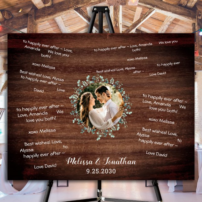 Wooden Wedding Guest Book Alternative Custom Photo Wood Wall Art (Creator Uploaded)