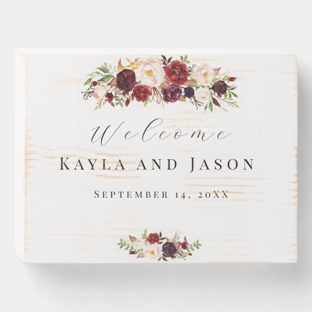 Wooden Wedding Welcome Sign  (Front Horizontal)