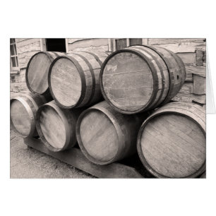 Wooden Whiskey Barrels Cards