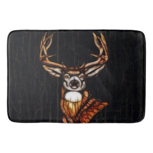 Wooden Wood Deer Rustic Country Personalized Bathroom Mat