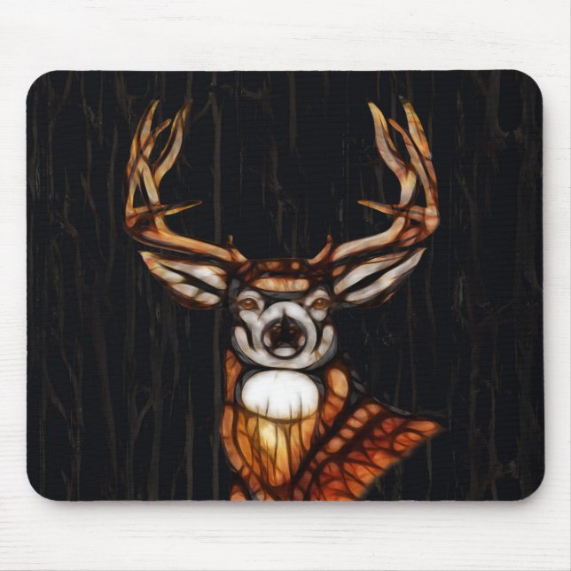 Wooden Wood Deer Rustic Country Personalized Mouse Pad (Front)