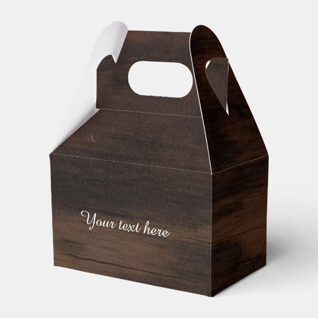 Wooden Wood Rustic Birthday Party Favor Boxes (Front Side)