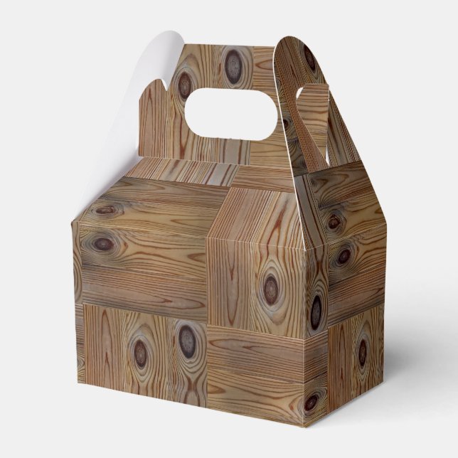 Wooden wood texture natural background brown tree favor boxes (Front Side)