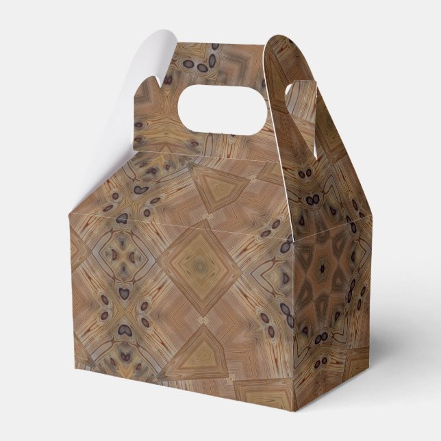Wooden wood texture natural background brown tree favor boxes (Front Side)