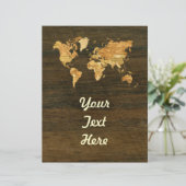 Wooden World Map (Standing Front)