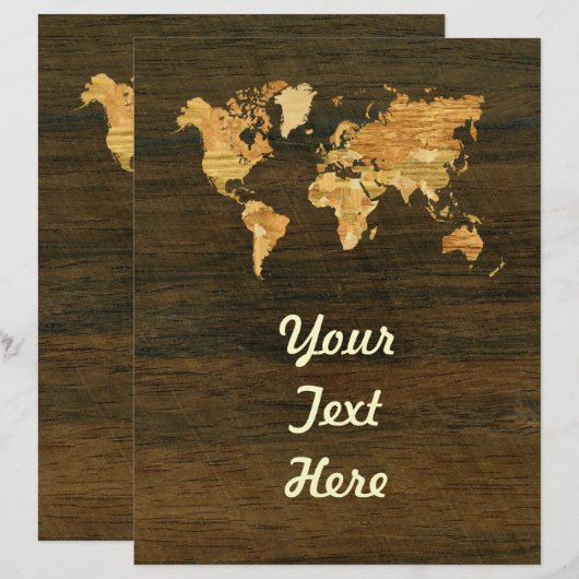 Wooden World Map (Front/Back)