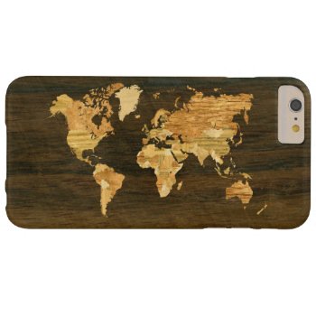Wooden World Map Barely There Iphone 6 Plus Case by Hakonart at Zazzle